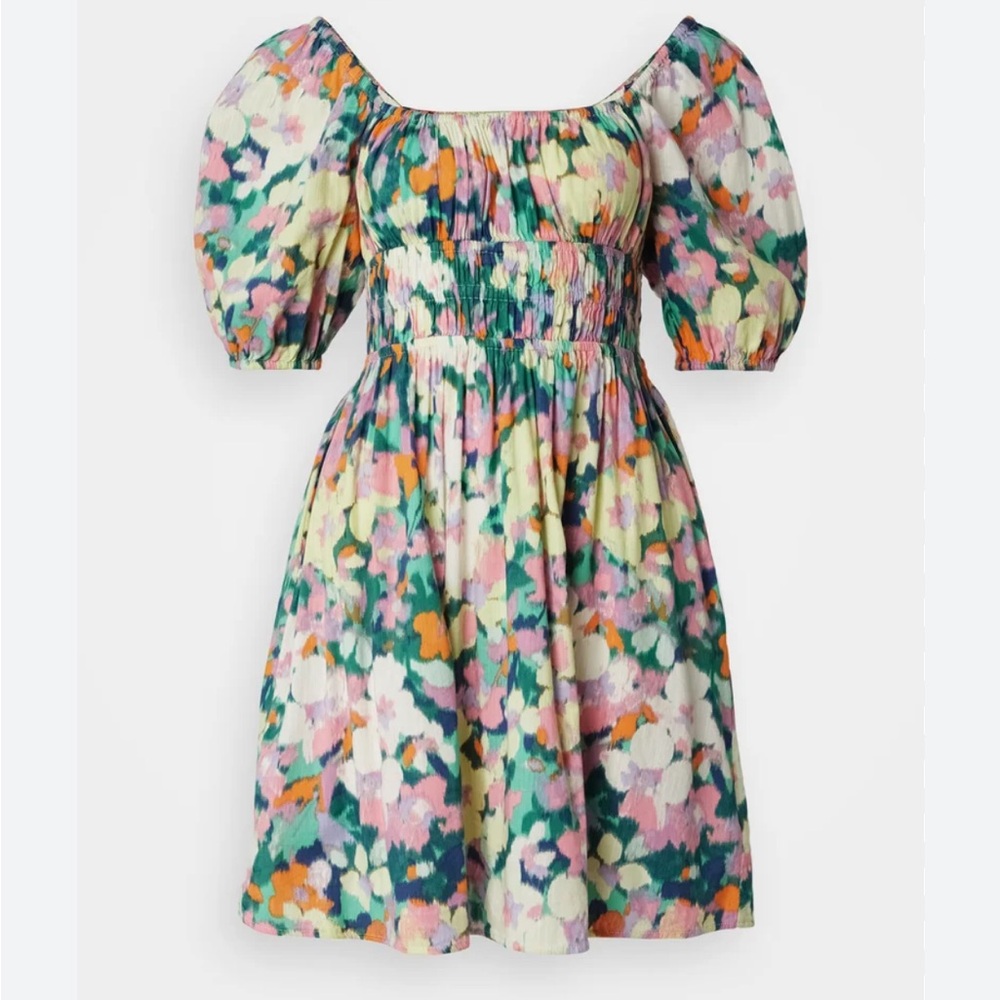 NWT GAP Bright Floral Scoop Neck Smock Dress Mini Dress Extra Large XL